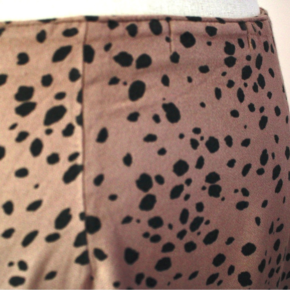 Abercrombie & Fitch Black & Brown Spotted Mini Wrap Skirt Size M - Picture 6 of 14